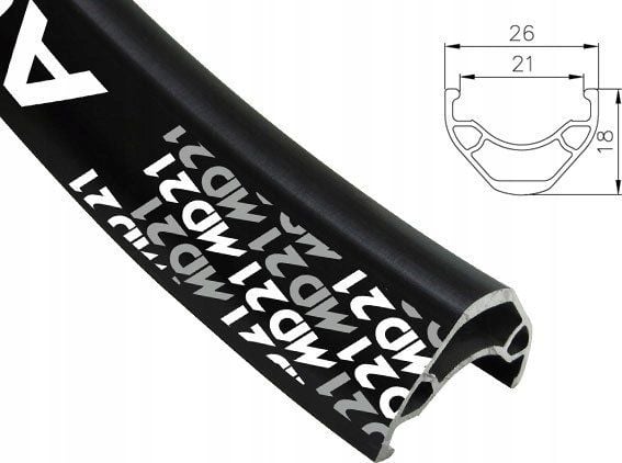 Alexrims ALEXRIMS MD21 mtb-felg 26"x32hull Tubeless Ready H. skivekappet svart (NY)