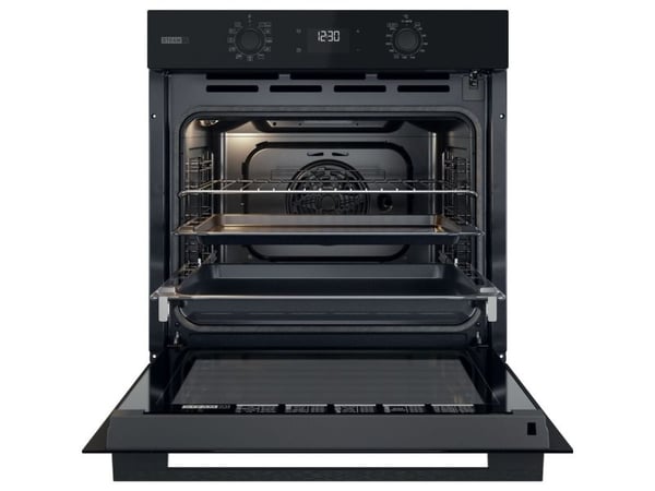 Whirlpool OMSK58RU1SB, Medium, Elektrisk ovn, 71 l, 71 l, Vifteassistert, Hydrolytisk + pyrolytisk