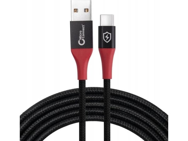 USB MicroConnect-kabel USB-A till USB-C 1,5 m svart (Safe Charge USB-A till C Data)