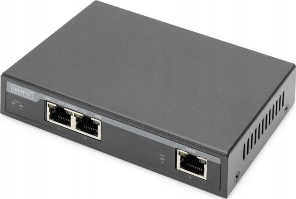 DIGITUS Extender 4PPoE 2-ports 60W 100m forlenger sort
