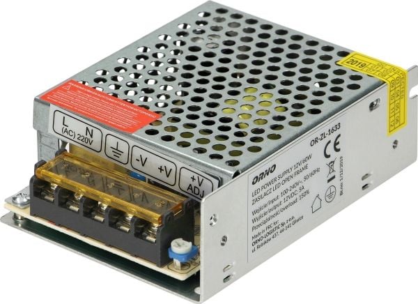 Orno avoimen kehyksen virtalähde 12VDC 60W, IP20