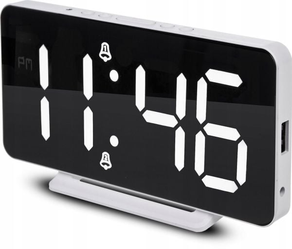 GreenBlue klokke med alarm og termometerfunksjon GB383 hvit