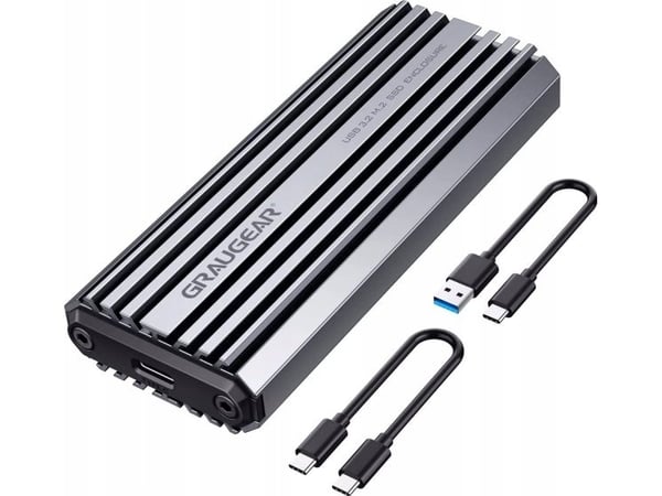GRAUGEAR dockingsstasjon ekstern M.2 NVMe SSD-kabinet PCIe 3.0 10Gbit retail