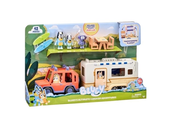 Bluey campinglekset med 4WD och husvagn