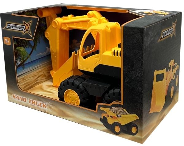 Power X, Sandkasse Excavator gravemaskine med frontgrab, 25 cm