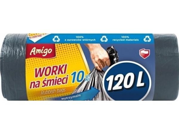 Gosia Amigo søppelsekker 120 l 10 stk svarte 7865...