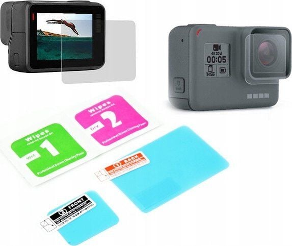 Xrec 2-i-1 beskyttelsessett for objektiv + LCD-skjerm til GoPro Hero 7/6/5 svart