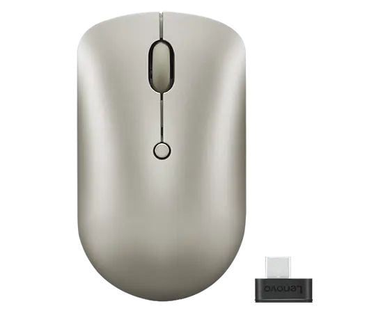 Lenovo 540 Wireless Compact - Mus - høyre- og venstrehåndet - optisk - 4 knapper - trådløs - 2.4 GHz - USB trådløs mottaker - sand - løsvekt - brun...