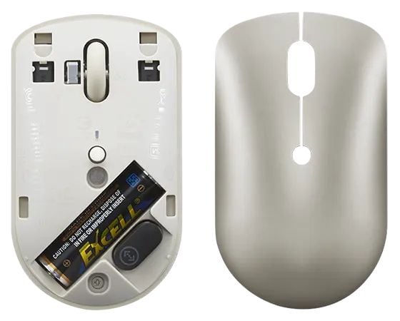 Lenovo 540 Wireless Compact - Mus - høyre- og venstrehåndet - optisk - 4 knapper - trådløs - 2.4 GHz - USB trådløs mottaker - sand - løsvekt - brun...