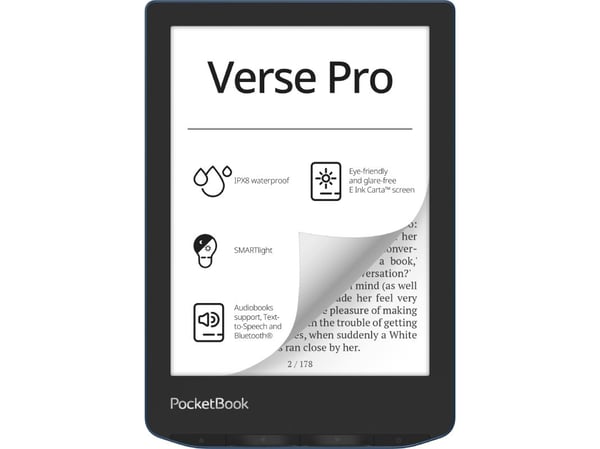 PocketBook Verse PRO - eBook-leser - Linux 3.10.65 - 16 GB - 6" 16 grånivåer (4-bts) E Ink Carta (1072 x 1448) - berøringsskjerm - Bluetooth, Wi-Fi...