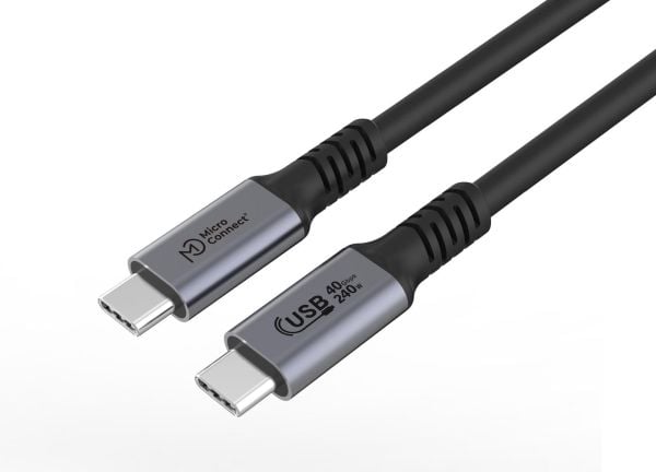 MicroConnect - USB-kabel - 24 pin USB-C (hane) till 24 pin USB-C (hane) - USB4 Gen3x2 - 48 V - 5 A - 1.5 m - USB-strömförsörjning (240W), upp till ...