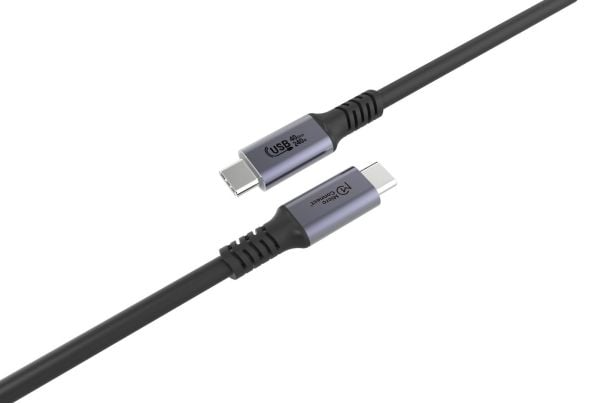 MicroConnect - USB-kabel - 24 pin USB-C (hane) till 24 pin USB-C (hane) - USB4 Gen3x2 - 48 V - 5 A - 1.5 m - USB-strömförsörjning (240W), upp till ...