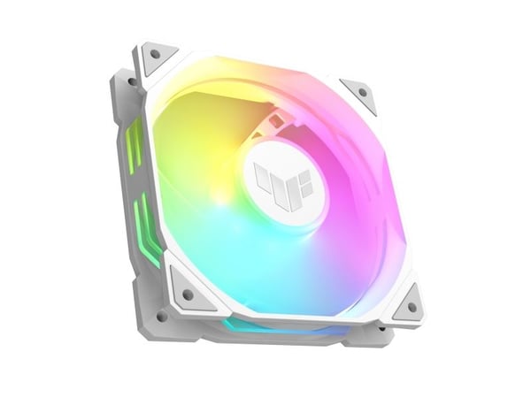 ASUS TUF GAMING TR120 ARGB REVERSE 1-pack Valkoinen, Ilmanjäähdytin, 12 cm, 2000 rpm, 29 dB, 76,3 kuutiometriä/min, Valkoinen
