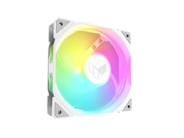 ASUS TUF GAMING TR120 ARGB REVERSE 1-pack Valkoinen, Ilmanjäähdytin, 12 cm, 2000 rpm, 29 dB, 76,3 kuutiometriä/min, Valkoinen