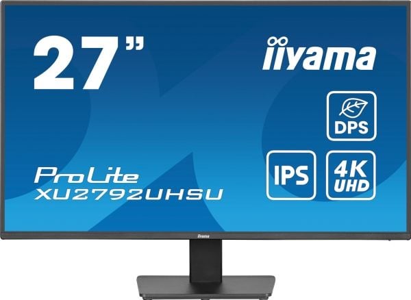 iiyama ProLite XU2792UHSU-B6 - LED-skjerm - 27" - 3840 x 2160 4K @ 60 Hz - IPS - 350 cd/m² - 1300:1 - 4 ms - HDMI, DisplayPort, USB-C - høyttalere ...
