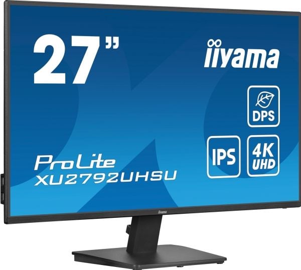 iiyama ProLite XU2792UHSU-B6 - LED-skjerm - 27" - 3840 x 2160 4K @ 60 Hz - IPS - 350 cd/m² - 1300:1 - 4 ms - HDMI, DisplayPort, USB-C - høyttalere ...