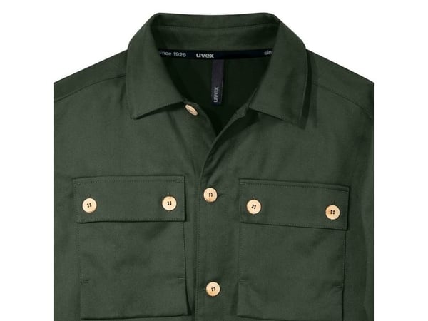Uvex 7010512, Skjorte, Mann, Grønn, XL, 6 lommer, Bomull, Hemp