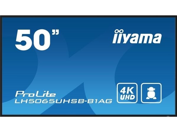 iiyama ProLite LH5075UHS-B1AG - 50" Diagonalklasse (49.5" synlig) LED-bakgrunnsbelyst LCD-skjerm - intelligent skilting - med innebygd mediespiller...
