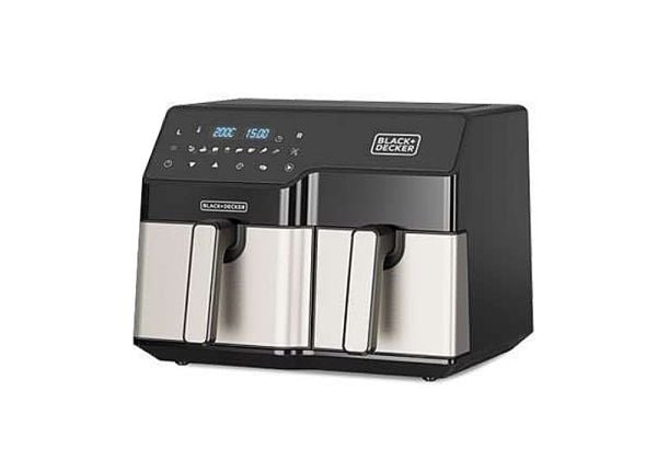 Black & Decker BXAF9000E, Varmluftsfrityr, 9 l, 80 °C, 200 °C, 60 min, Dobbel