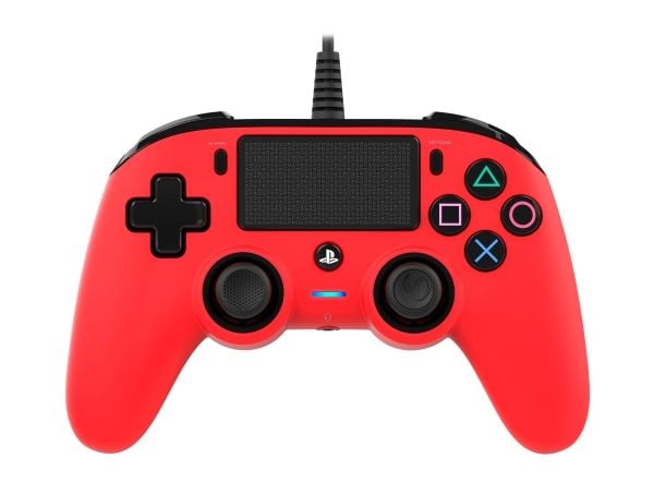 NACON Compact Controller Colour Edition, Spelplatta, PlayStation 4, D-pad, Meny, Kabel, Röd, 65 mm