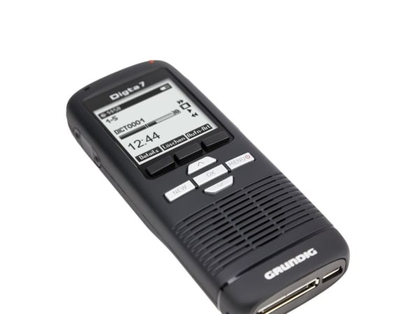 Grundig Digta 7 Stand-Alone Kit, 25 h, Quality Play (QP), Perussoitto (SP), DSS, MP3, WAV, 200 - 7500 Hz, 64 - 192 Kbit/s, LCD
