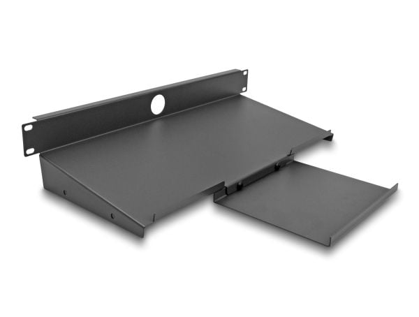 Delock - Racktastatur/musehylle - mørk grå - 1U - 19"