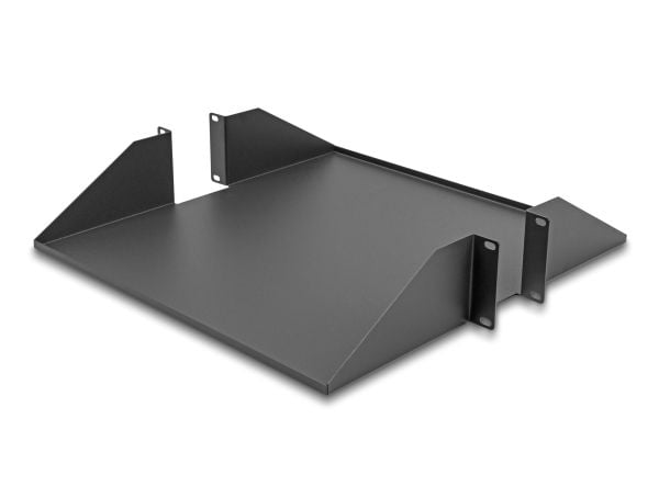 Delock 19" hylly kaksipuoleinen 46 kg:aan asti 500 mm syvyydestä 2 U tummanharmaa