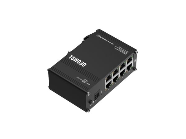 Teltonika TSW030 - Switch - ikke-styrt - 8 x 10/100 - DIN-skinnemonterbar
