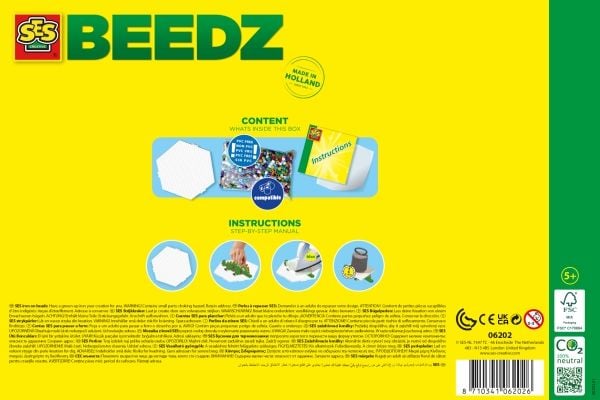 SES Creative Beedz 06202, 5 år, gutt/jente, barn, dinosaur, papp, flerfarget