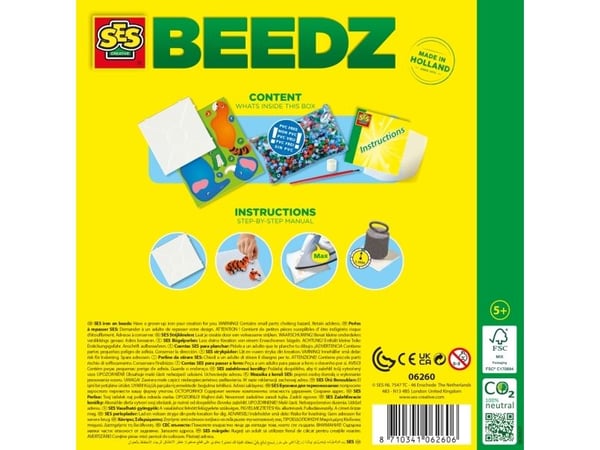 SES Creative Beedz 06260, 5 år, Gutt/Jente, Barn, Fotoark kartong, Flerfarget, 2000 stykker