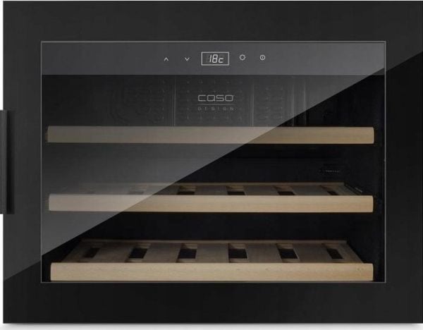 Caso WineSafe 18 EB Black, Vin kjøleskap, Innebygget, 18 flasker, 60 W, A, Sort