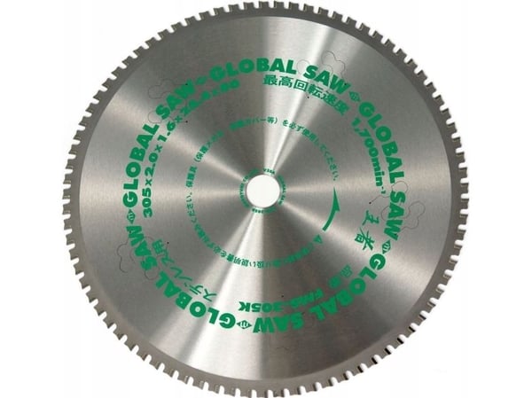GLOBAL SAW 305 x 2,0/1,6 x 25,4mm / 80z CERMET cirkelsåg för kapning av rostfritt stål