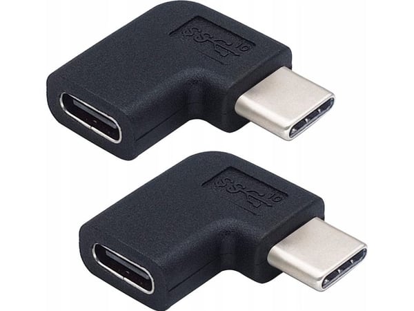 PremiumCord USB 3.1 C/uros - C/naaras liitin 90° kaareva