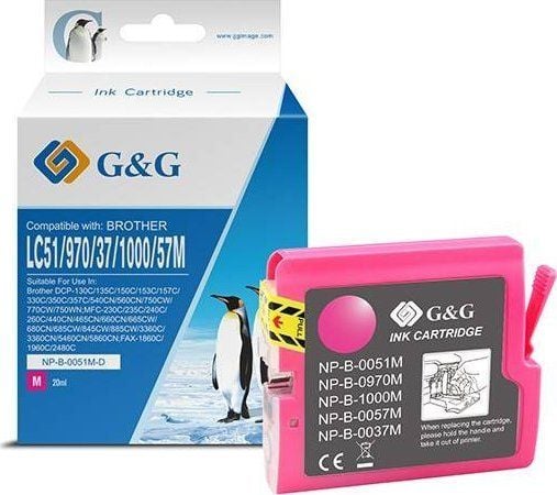 G&amp;G muste yhteensopiva LC-1000M, LC-970M, NP-B-0051M/1000M/970M kanssa, magenta, 400s