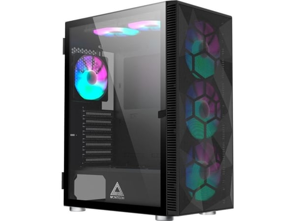 Montech - - sidepanel med vindu - USB/lyd