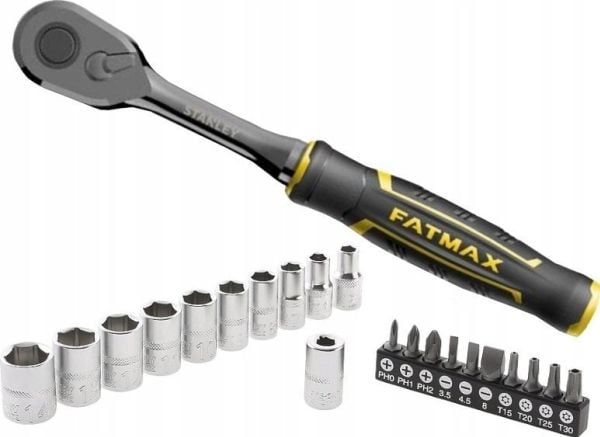 Stanley ST. med skralle 1/4" 120 deler med sokler og bits