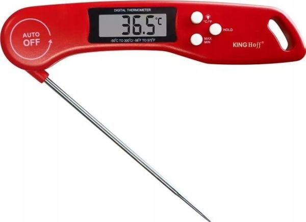 KingHoff elektronisk steketermometer -50-300C LCD KH-1670 rød