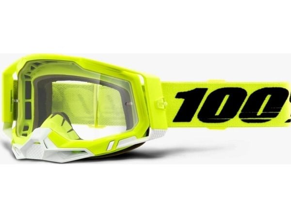 100% briller 100% RACECRAFT 2 YELLOW (klar antidim-linse, LT 88–92% + 10 remser) (NY)