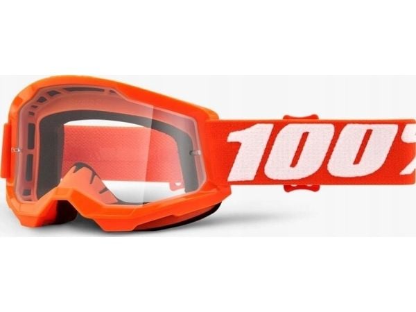 100 % vernebriller 100 % STRATA 2 JUNIOR ORANSJE (klar anti-tåkelinse, LT 88 %-92 %) (NY)