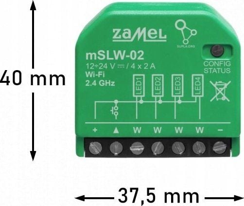 Zamel Wi-Fi styringsenhet 4xLED i mini-hus Zamel MSLW-02 SPL10000045-WUN