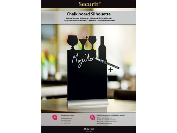 Securit® silhouet COCKTAIL bordskilt med alufod