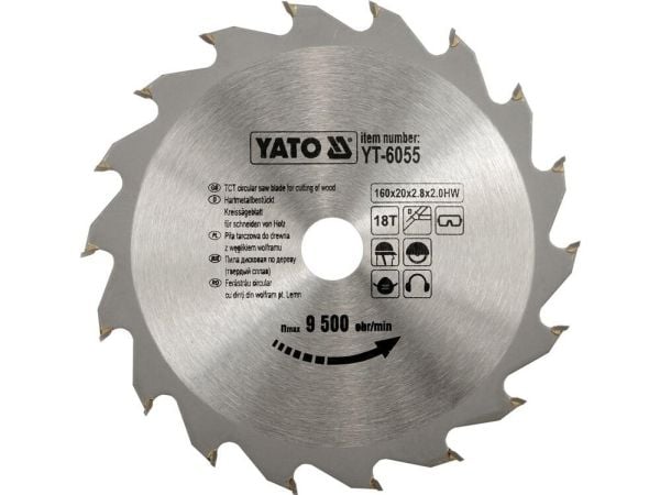 Yato Wood sirkelsag 160x20mm 18z YT-6055