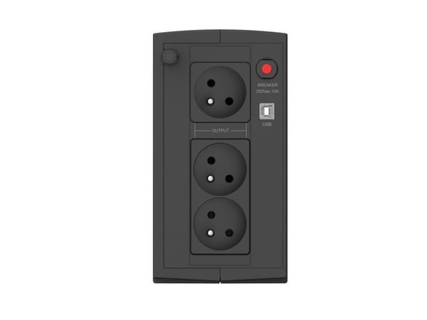 EVER DUO 850 PL AVR - UPS - AC 230 V - 550 watt - 850 VA - 2 x batteri - 5 Ah - USB - utgångskontakter: 3