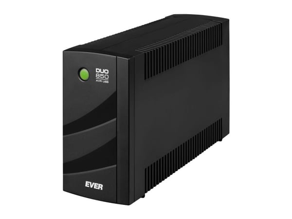 EVER DUO 850 PL AVR - UPS - AC 230 V - 550 watt - 850 VA - 2 x batteri - 5 Ah - USB - utgångskontakter: 3