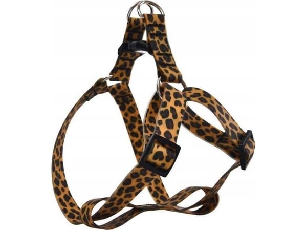 Barry King Vanntett hundesele, PVC, leopardmønster, 1,5x25-40cm