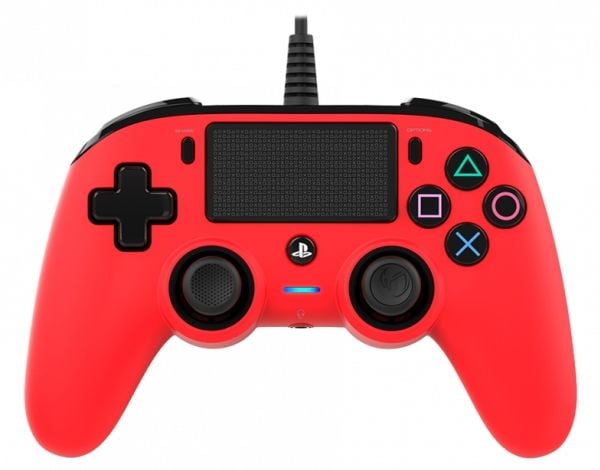 NACON Compact Controller Colour Edition, Spelplatta, PlayStation 4, D-pad, Meny, Kabel, Röd, 65 mm