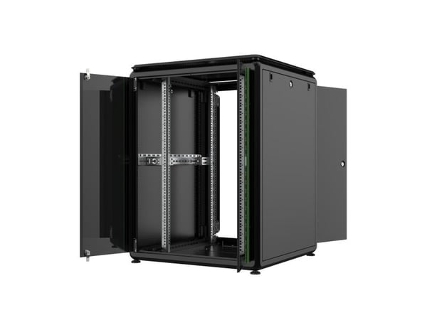 Lanview by Logon - Rack skåp - 800 x 800 mm, data line - fristående - svart, RAL 9005 - 20U - 19"