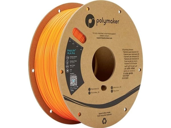 Polymaker PA07010 Filament PLA Pro høy stivhet slagfast 1,75 mm 1000 g oransje (PA07010)