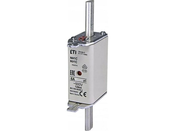 Eti-Polam Teollisuuden viivästetty sulakelenkki KOMBI NH1C gG 6A/500V WT-1C 004184203 004184203