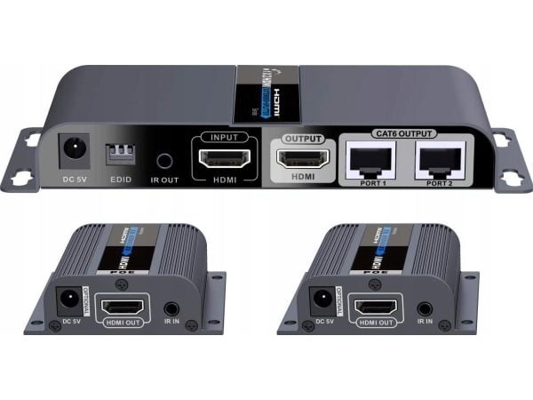PremiumCord PREMIUMCORD HDMI 1-2 splitter+forlenger po CAT6/6a/7, FULL HD, 3D